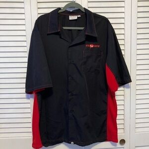 Chef Works KFC Yum Center Black And Red Button Down Shirt Size XXL